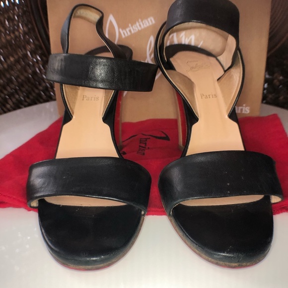 SOLD Christian Louboutin ETRI Wood Sandals Authen - Picture 8 of 16